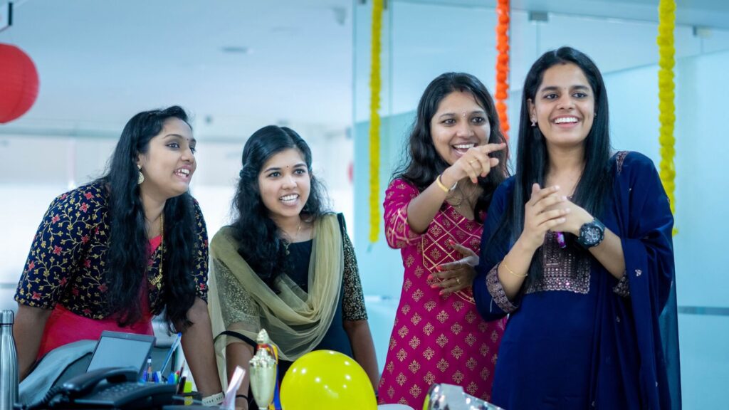 Employees celebrating Diwali at PingMe